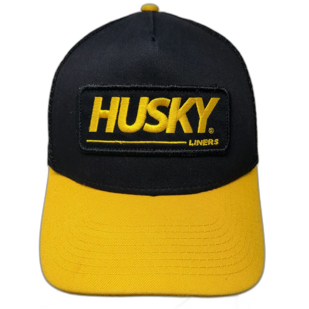 RealTree Trucker Hat Black Yellow One Size Husky Liners Patch Mesh Snapback